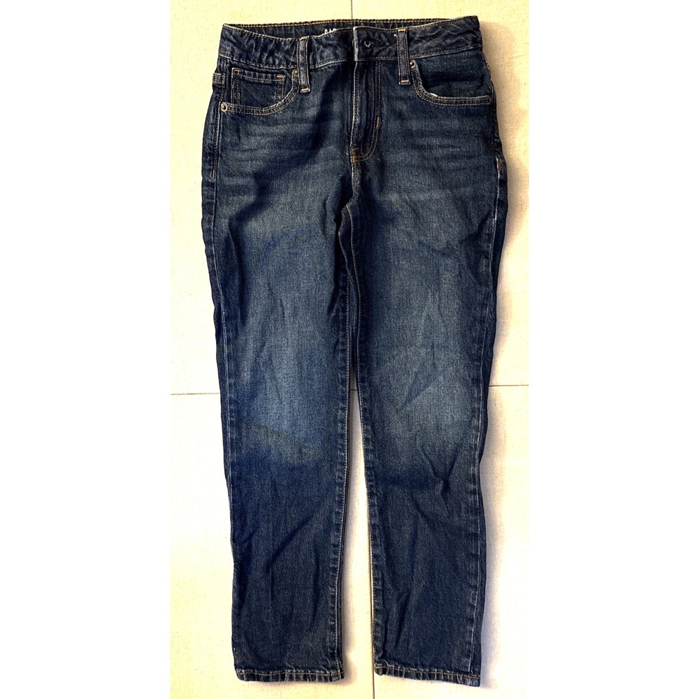 Gap Kids Girlfriend Jeans Size 10 Inseam 23 Denim Navy Blue Jeans